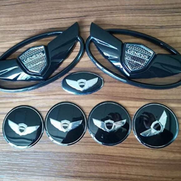 7PCS Black 3D Badge Emblems for 2010-2015 Hyundai Genesis Coupe - Picture 2 of 3